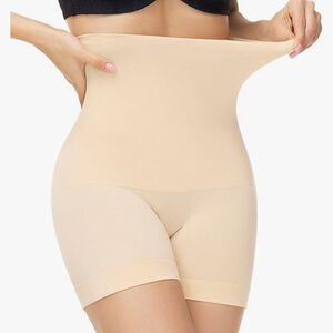 ATTLADY Womens Tummy Control Shapewear Shorts High Waisted Body Shaper Nude 2XL